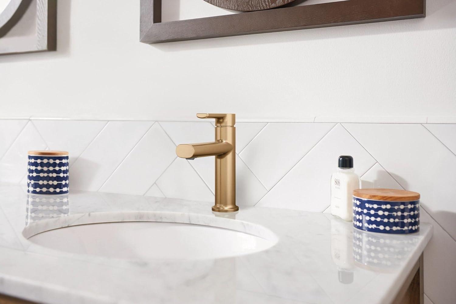 Moen Moen Meena Single Hole Bathroom Faucet with Drain Assembly 84794BZG