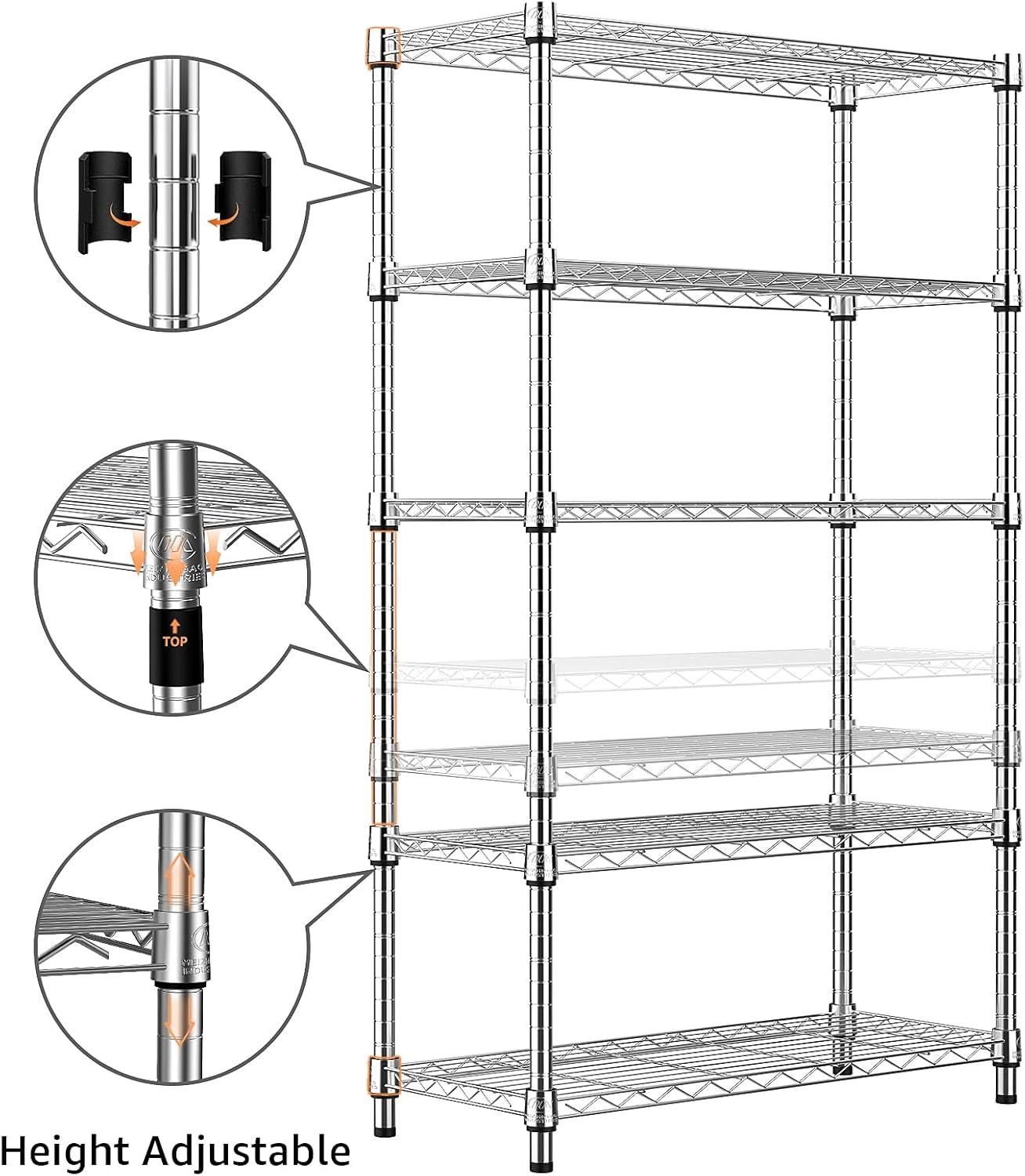 Heavy Duty Steel 4-Shelf Adjustable Storage Rack