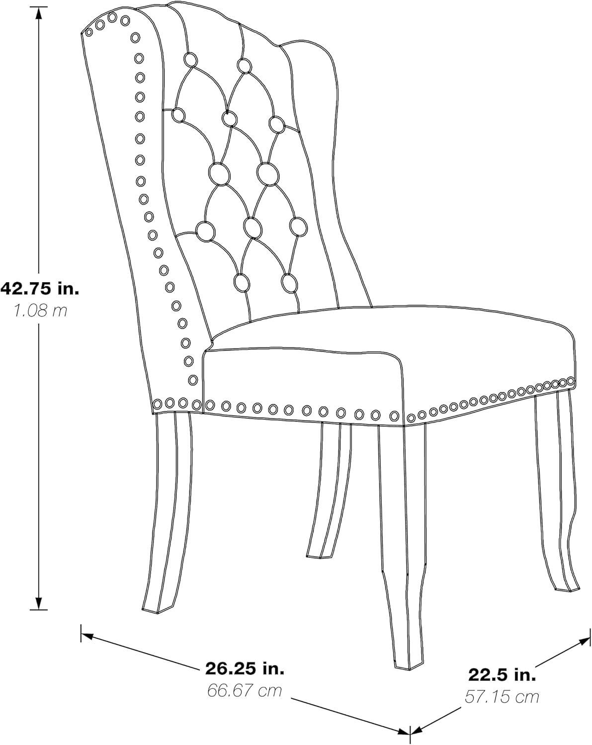 Elegant Linen Upholstered Parsons Side Chair with Wood Legs