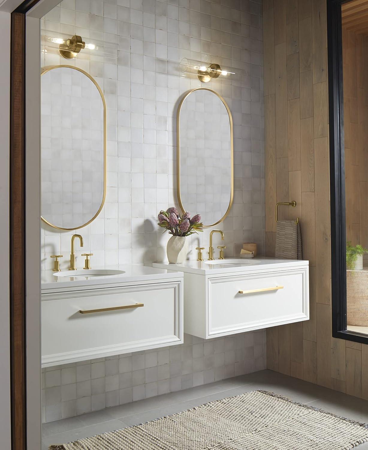 Purist™ 2 Light Indoor Bathroom Vanity Light Fixture, UL Listed