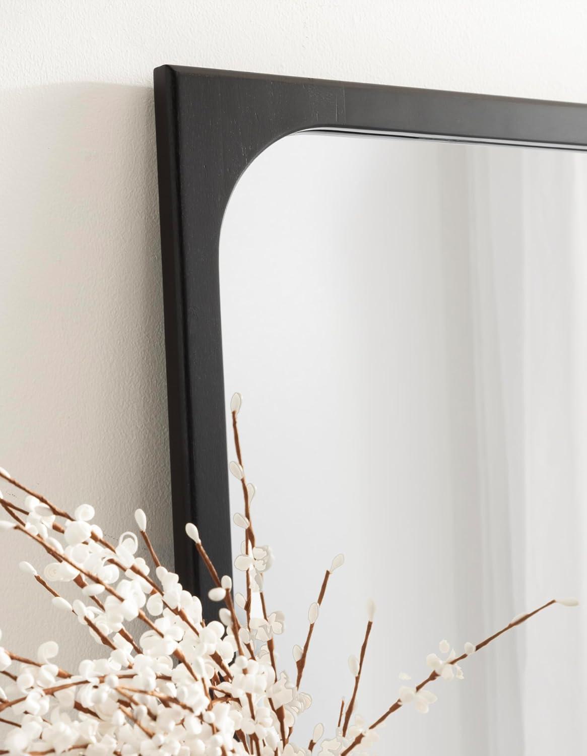 Kate & Laurel All Things Decor 24"x36" Kenai Framed Wall Mirror Walnut Brown: Modern Rectangular Design, No Assembly Required