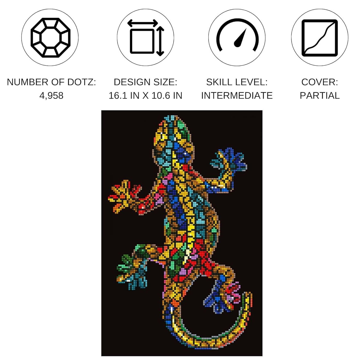 Diamond Dotz Gekko Paua Diamond Painting Kits for Adults - Diamond Art Kits a Relaxing Creative Craft Kit with Dotz Gems 16x11