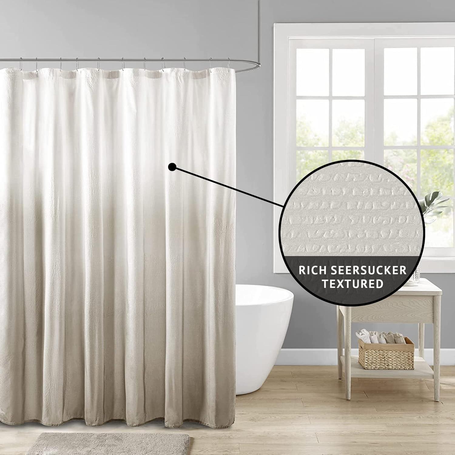 Madison Park Ara Ombre Printed Seersucker Single Shower Curtain
