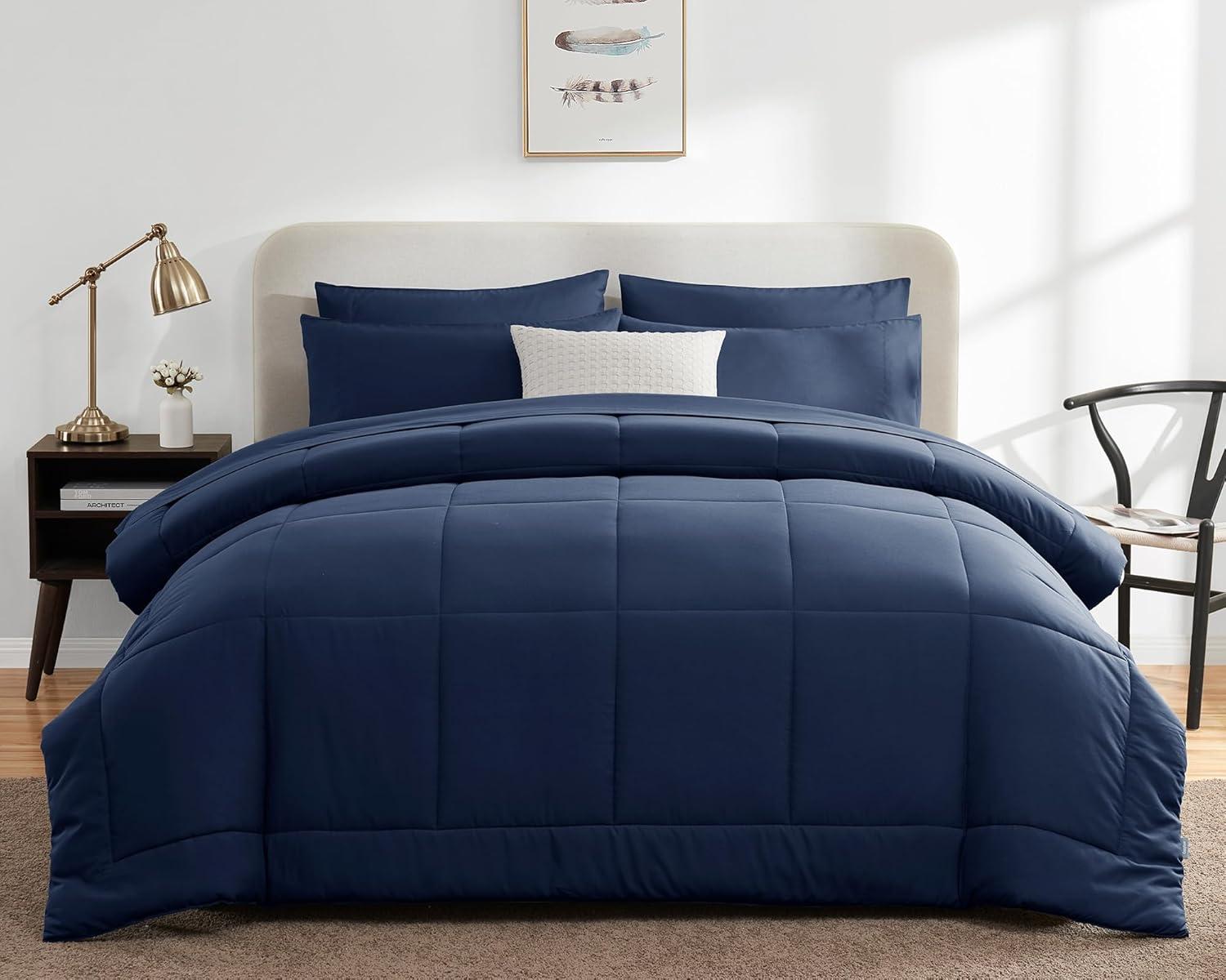 Sweet Home Collection All Season Bed-in-A-Bag 5pc/7pc Solid Color Comforter & Sheet Set Ultra Soft Bedding by Sweet Home Collection