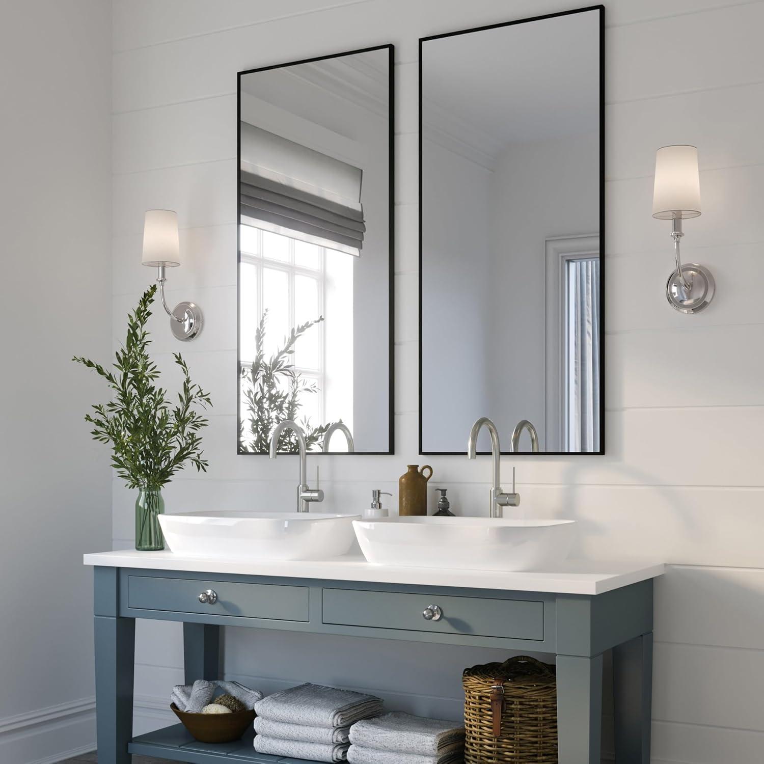 Sylvan Polished Nickel Dimmable Sconce with White Silk Shade