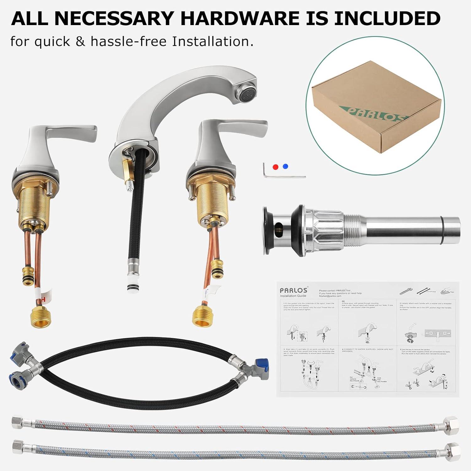 Widespread 2-handle Bathroom Faucet with Drain Assembly