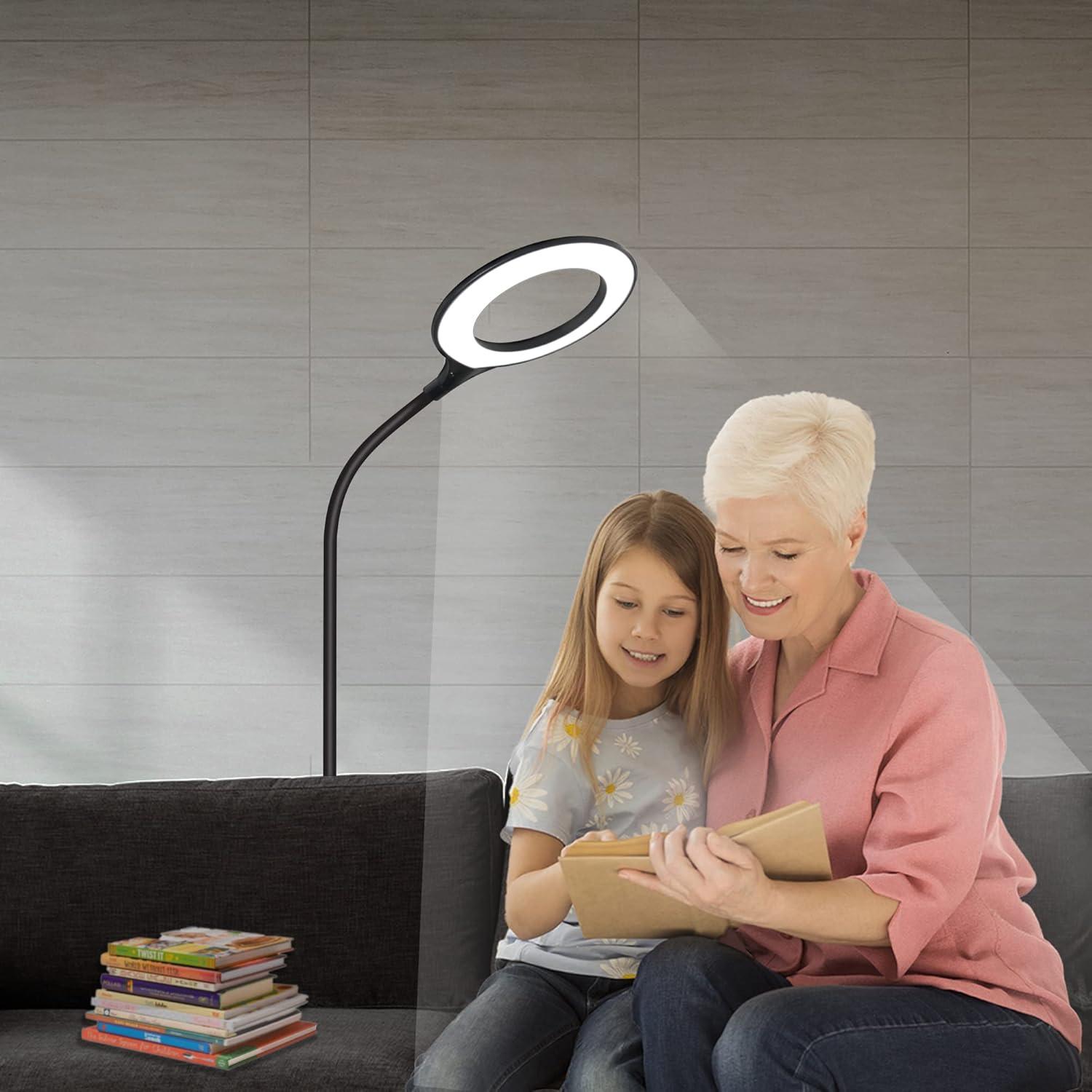TW Lighting LED Floor Lamp for Living Room Bedroom Office Light Standing Lamps White