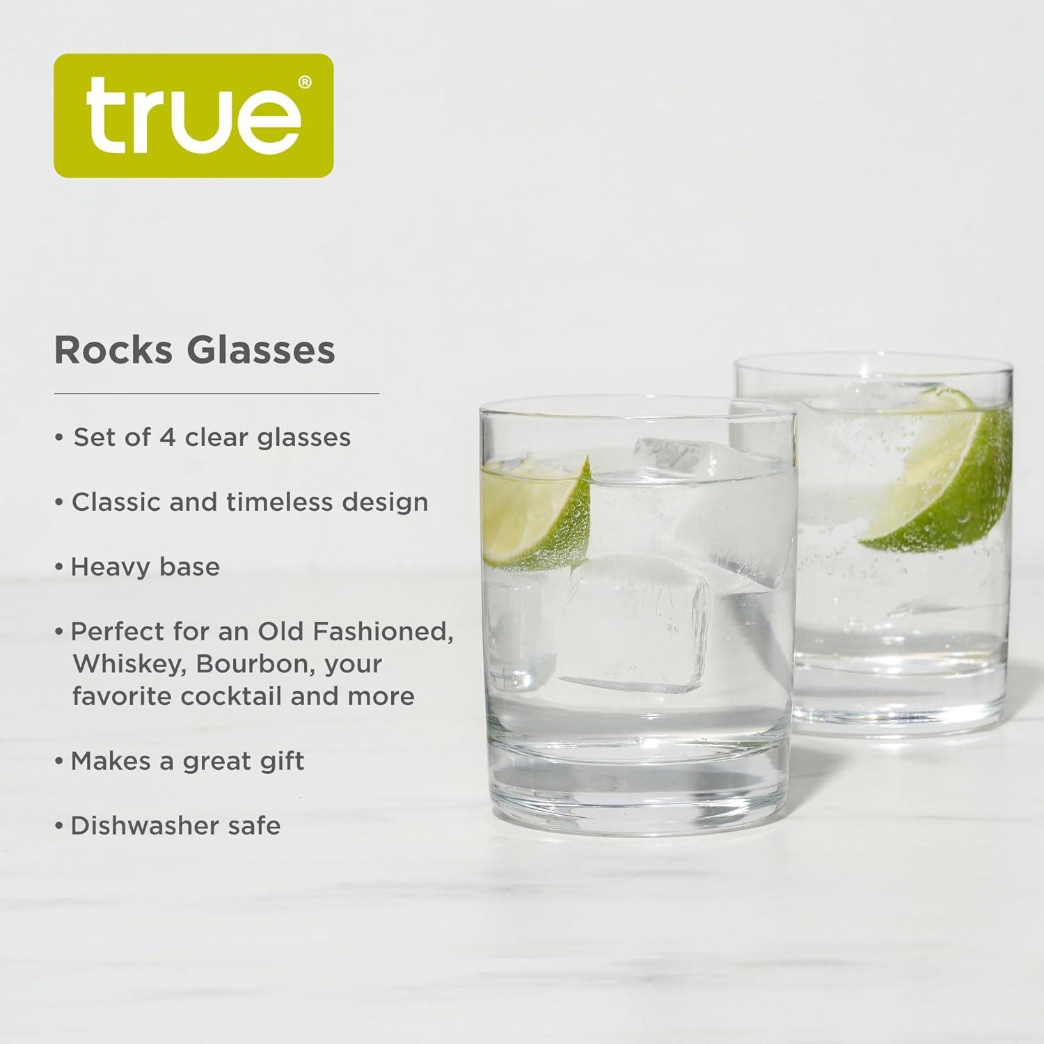 Rocks Tumbler Glasses For Old Fashioned, Whiskey Glasses, Scotch Glasses, Bar Glass, Cocktail Gifts - 12 Ounce, Set of 4