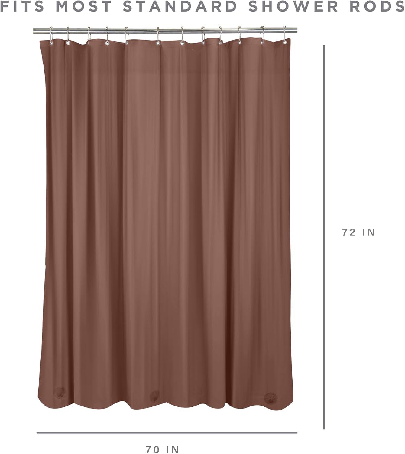 Bath Bliss Heavy Shower Liner with Weighted Hem in Chocolate