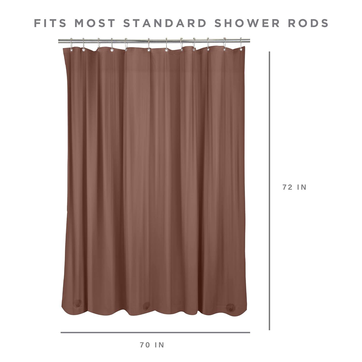 Bath Bliss Heavy Shower Liner with Weighted Hem in Chocolate