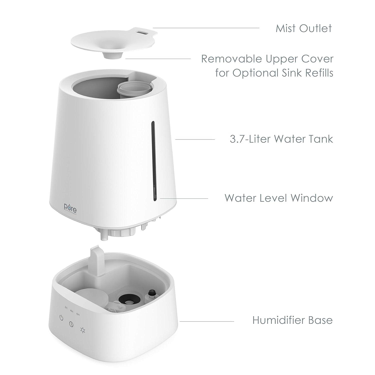 Pure Enrichment Pure Enrichment Hume 3.7 Gallons Cool Mist Ultrasonic Tabletop Humidifier for 300 Cubic Feet