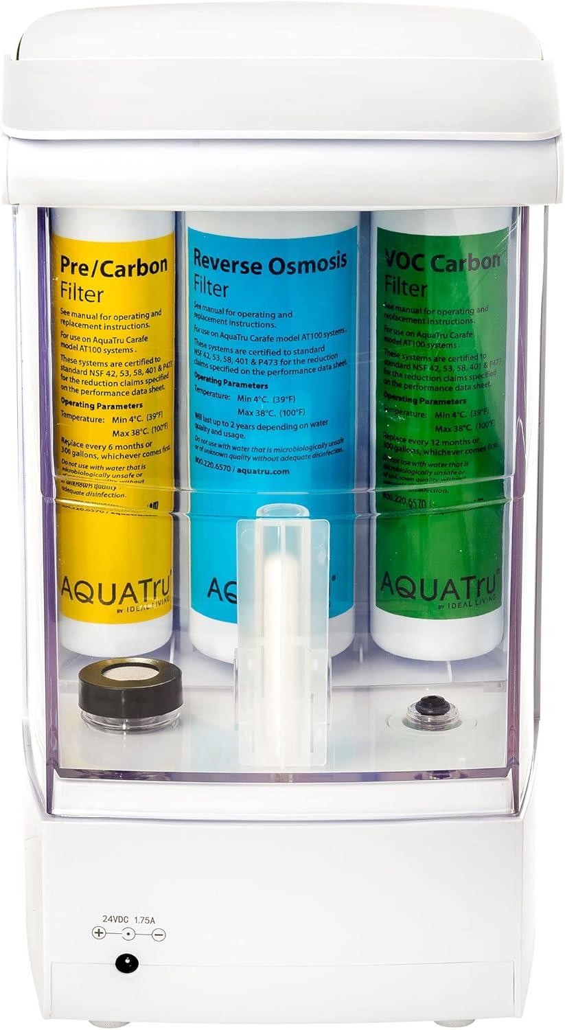 AquaTru Carafe Countertop Glass Water Purifier, 64 Fl Oz