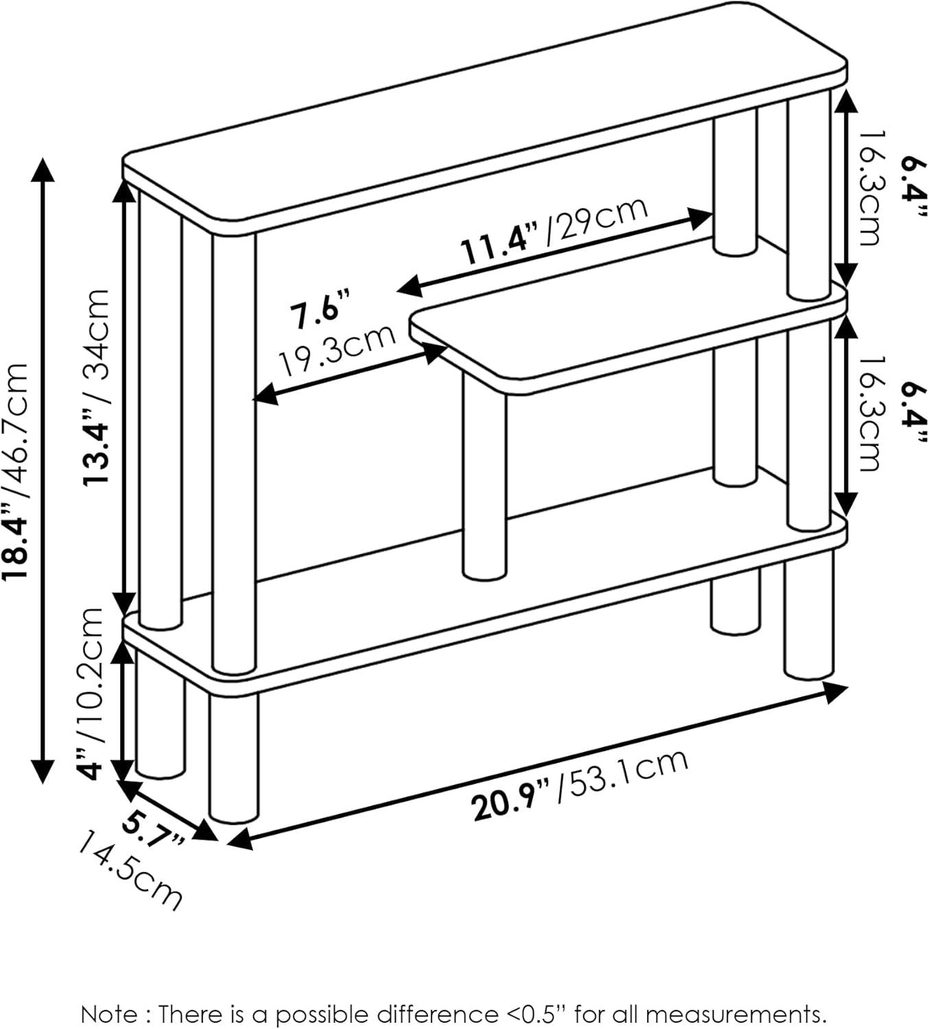 Furinno Turn-N-Tube Slim Space Saving Storage Rack, Espresso/Black