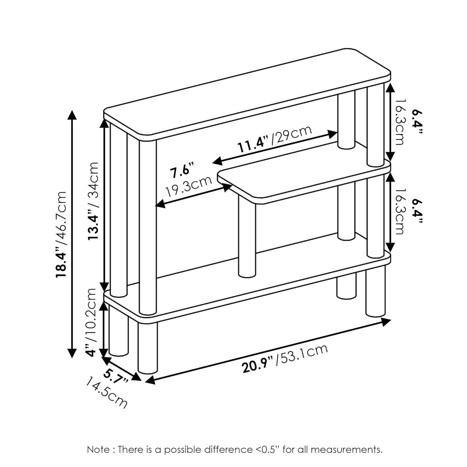 Furinno Turn-N-Tube Slim Space Saving Storage Rack, Espresso/Black
