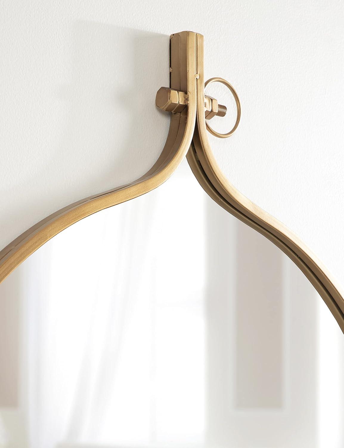 30" x 37" Yitro Metal Framed Wall Mirror Gold - Kate & Laurel All Things Decor