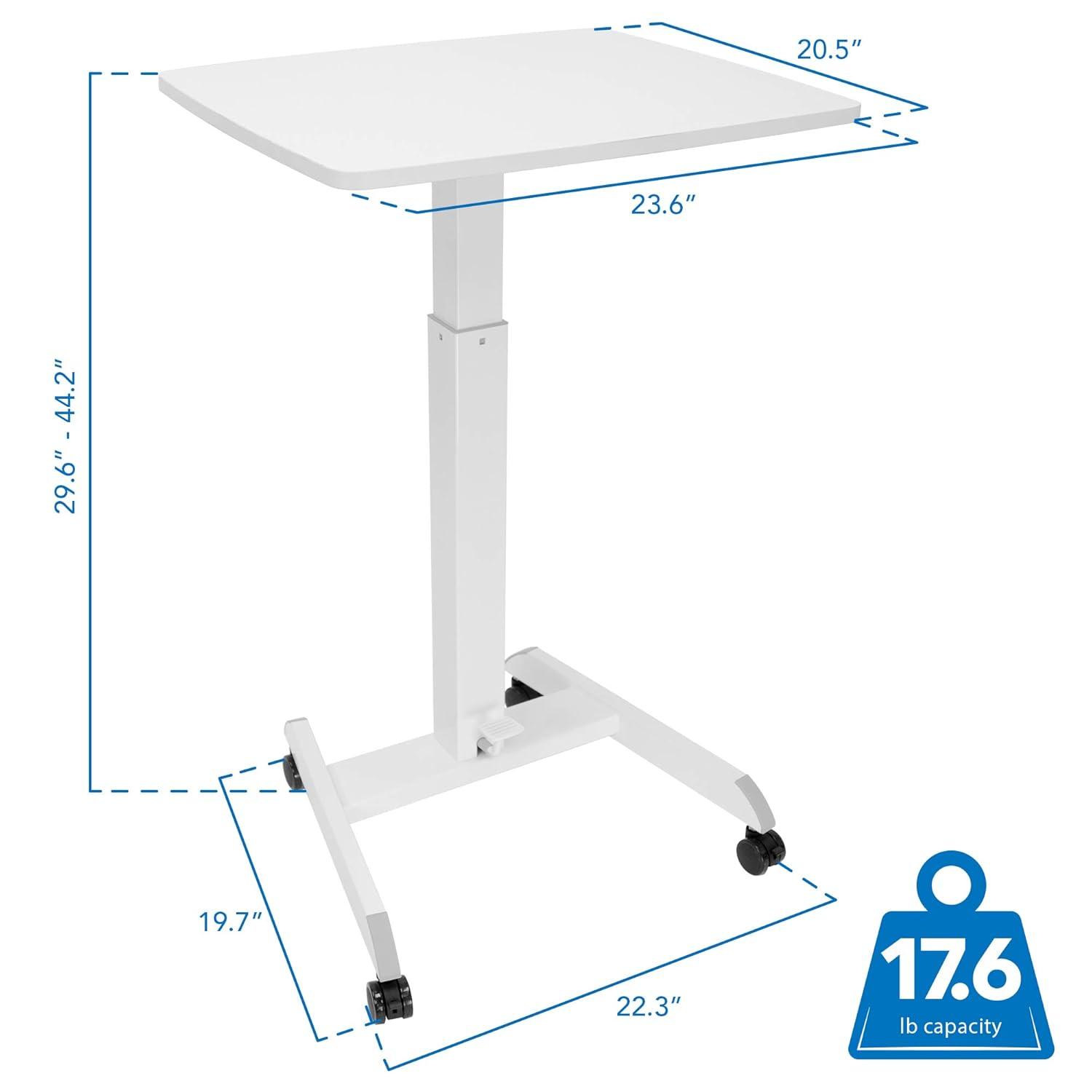 Mount-it Mount-It! Adjustable Rolling Laptop Desk w/ Wheels, Standing Mobile Workstation Cart w/ Spring Lift