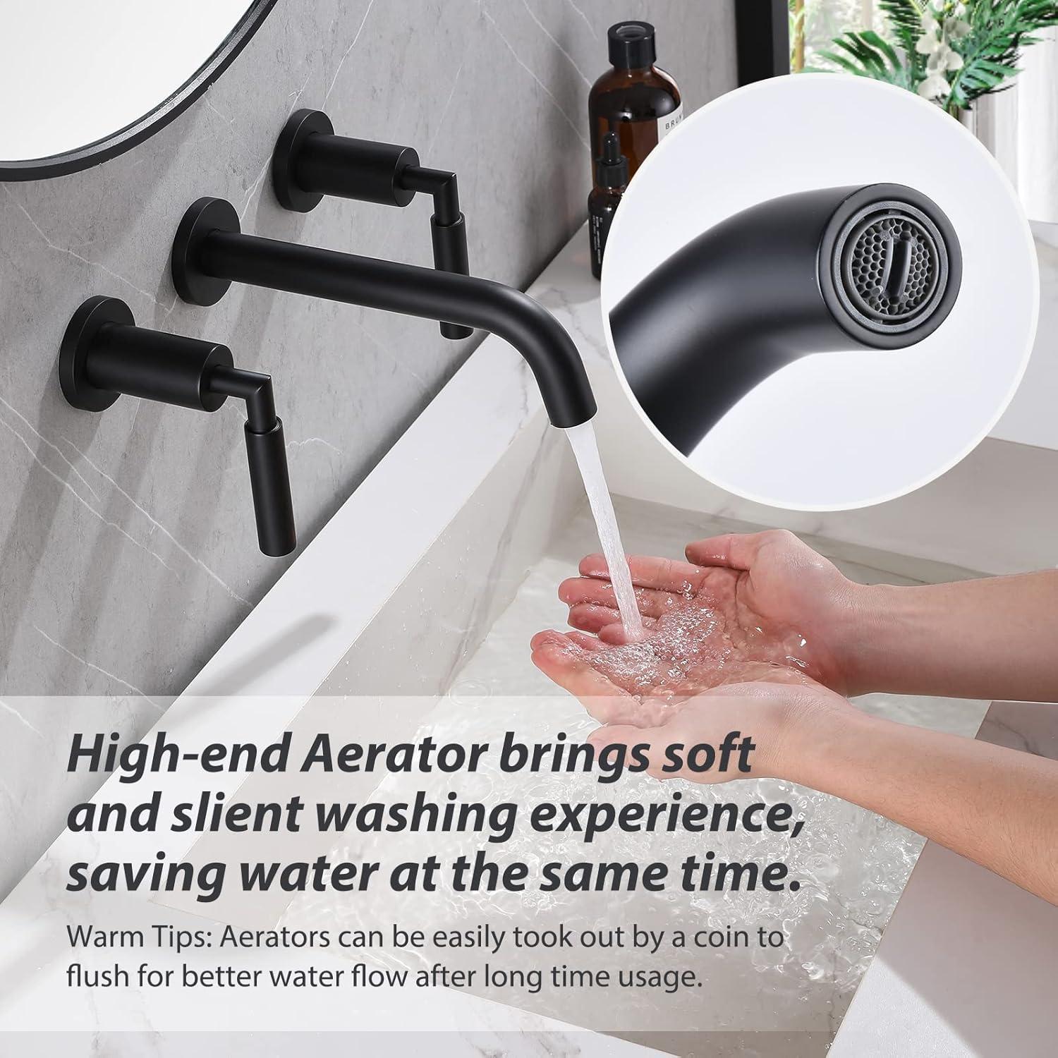 10.08" Widespread Bathroom Faucet 3 Hole, 2-handle Bathroom Sink Faucet with Drain Assembly