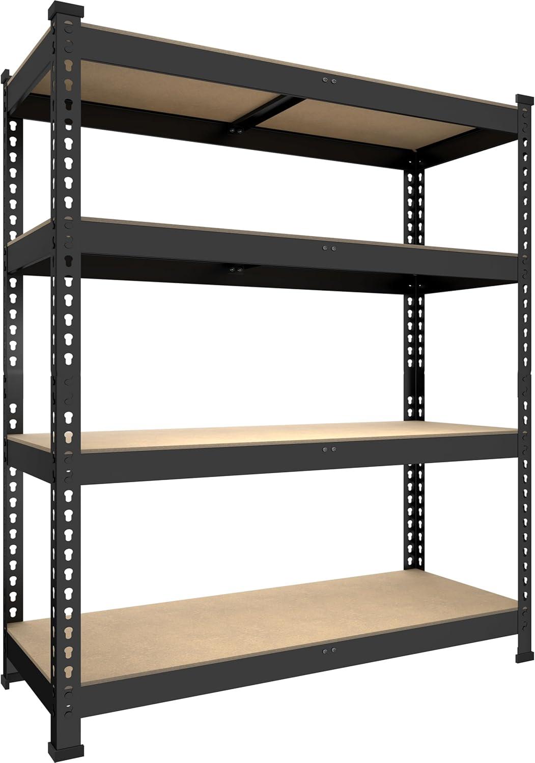 TrumanPick Storage Shelves Heavy Duty Garage Shelving Unit 1400LBS Metal Utility Adjustable Shelf Rack for Basement Pantry Warehouse 32"W x 16"D x 63"H,Black