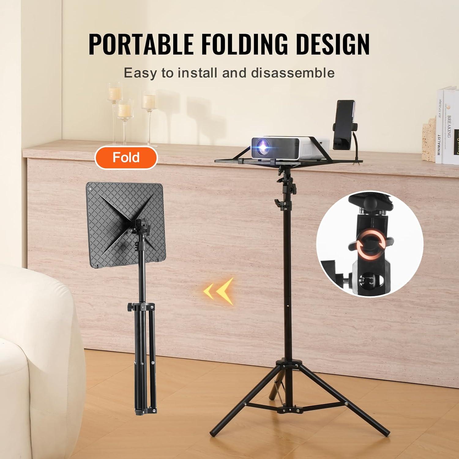 Rebrilliant Projector Stand Laptop Stand Tripod Adjustable Height from 26.97 to 63 in