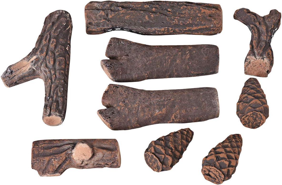 Loon Peak® Barnsdale 9 Piece Ceramic Decorative Logs