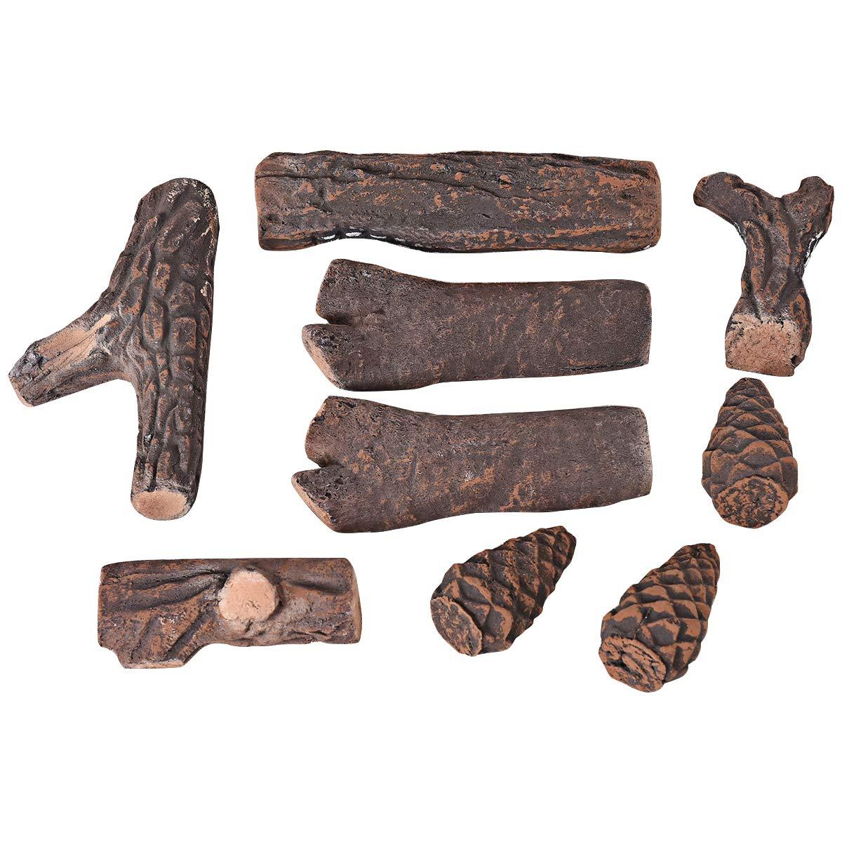 Loon Peak® Barnsdale 9 Piece Ceramic Decorative Logs