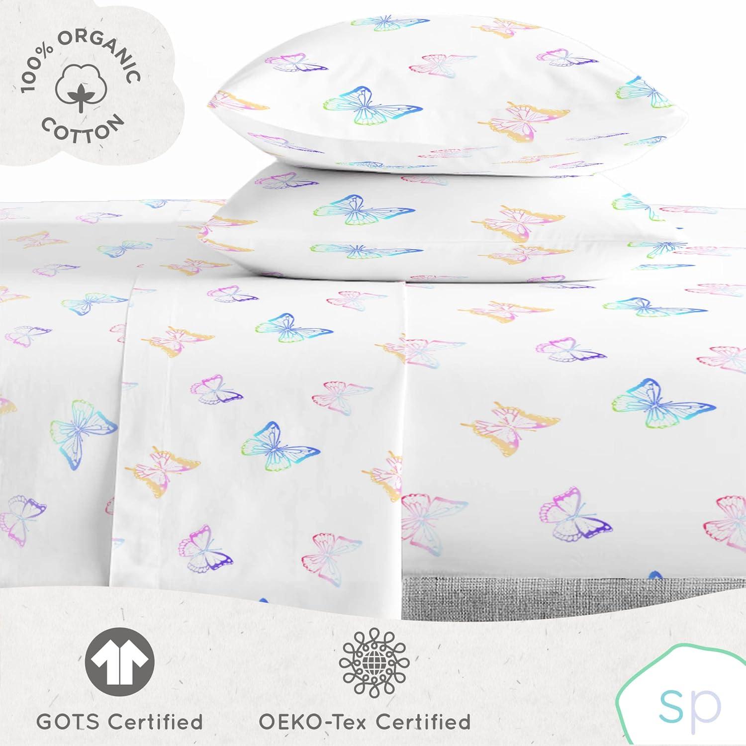 Saturday Park Ombre Butterflies 100% Organic Cotton Bed Set