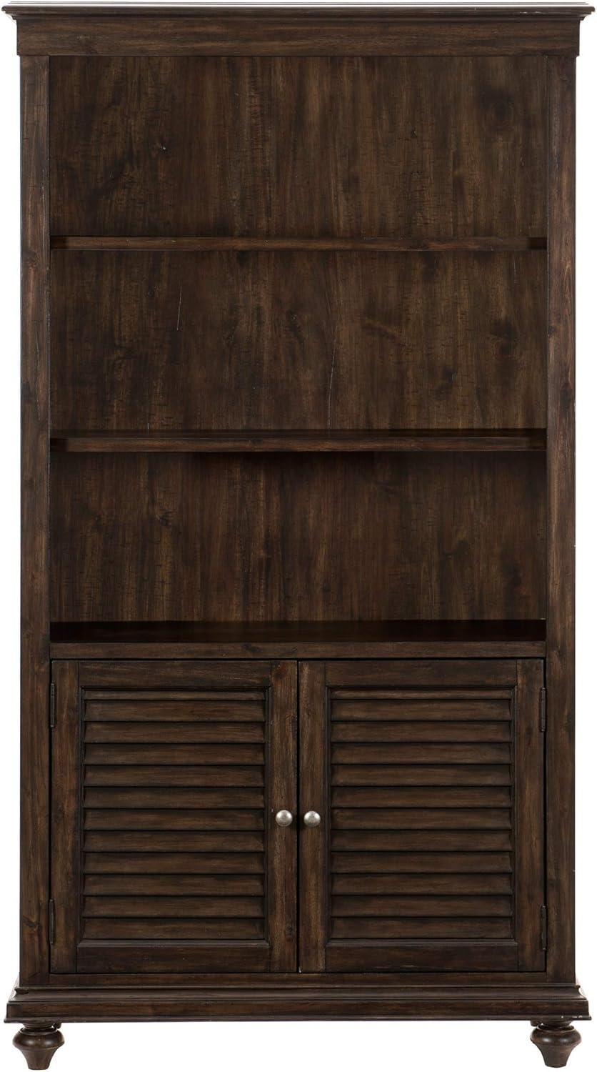 Driftwood Charcoal Acacia Wood 44" Traditional Bookcase