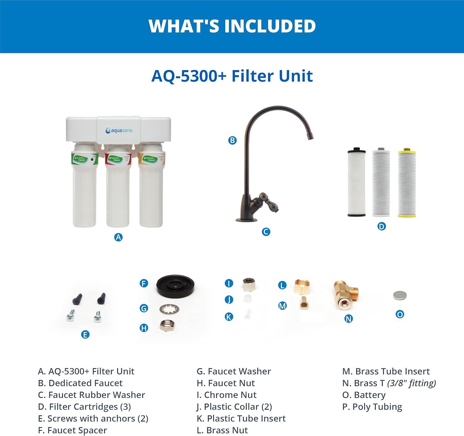 Aquasana Max Flow Under Sink Water Filter System - Bronze - AQ-5300+.62