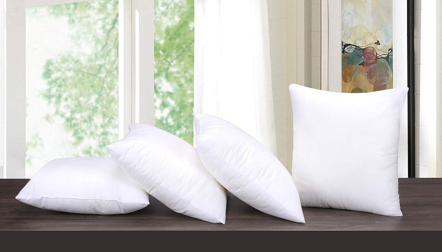 FBTS Prime 18x18 inch Square White Solid Down Alternative Pillow Inserts, 2 Packs