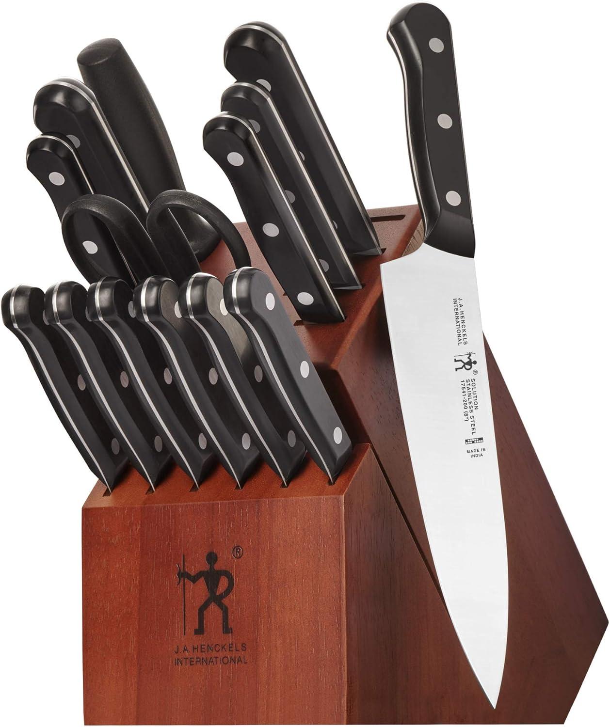 HENCKELS Solution Razor-Sharp 15-pc Knife Set, German Engineered Informed by 100+ Years of Mastery, Chefs Knife