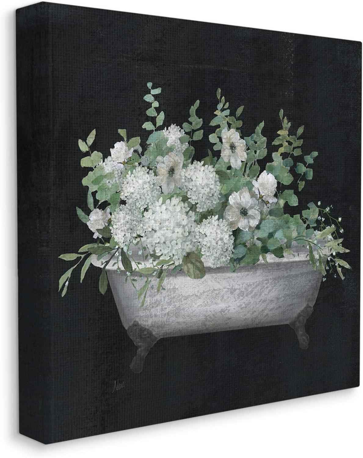 Stupell Industries " Vintage Clawed Bathtub Botanical White Flower Bouquet " by Nan