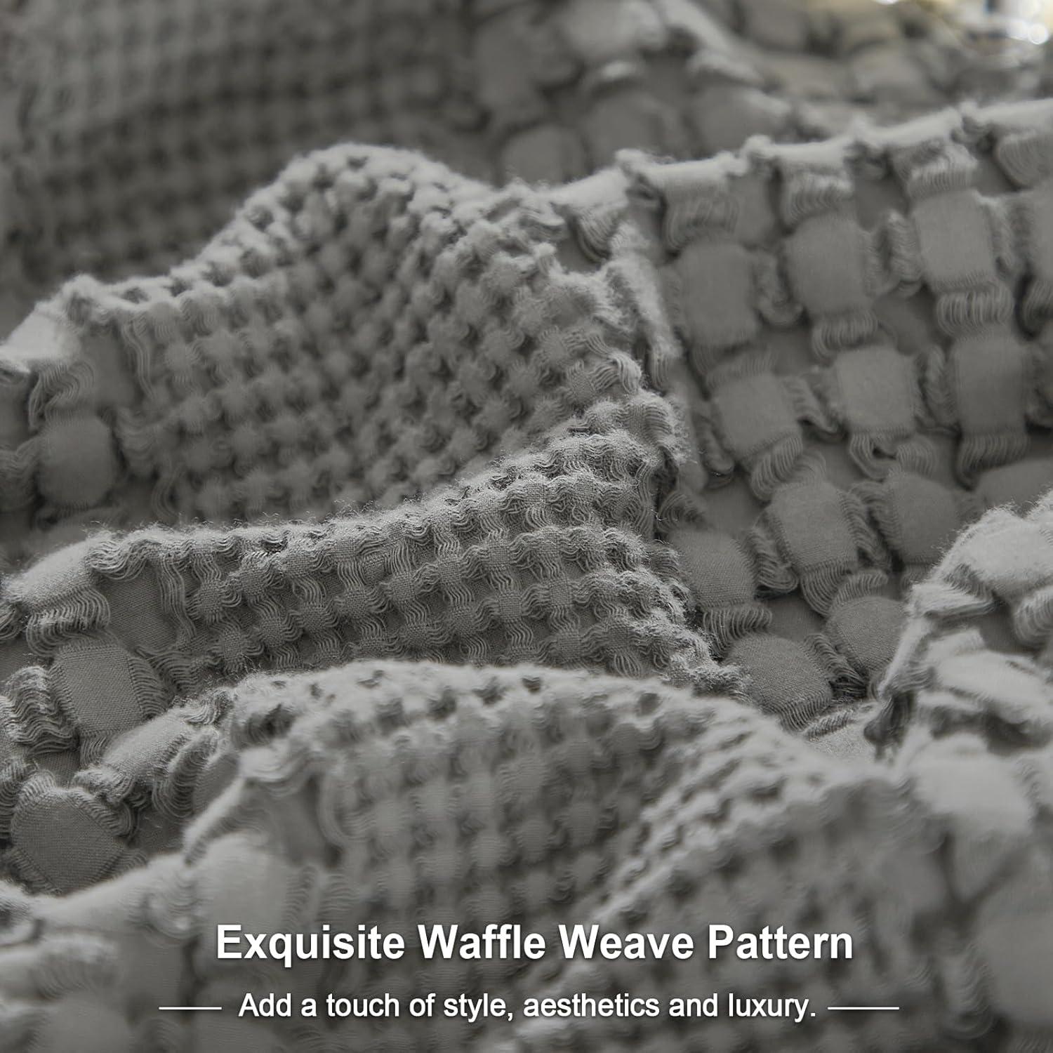 XXZH 100% Cotton Waffle Weave Euro Sham Covers, 2 Pack 26" x 26" Pillow Covers for Elegant Home Decorative, No Insert, Decorative Euro Throw Pillow Covers for Bed Couch Sofa, Oatmeal