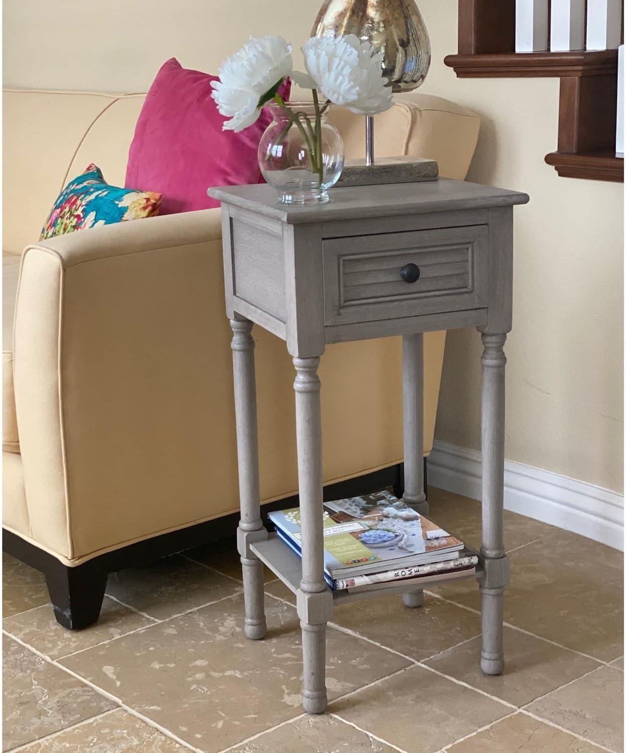 Venice Accent Storage End Table, Grey