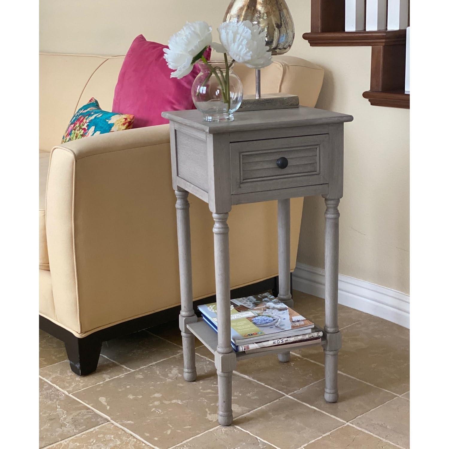 Venice Accent Storage End Table, Grey