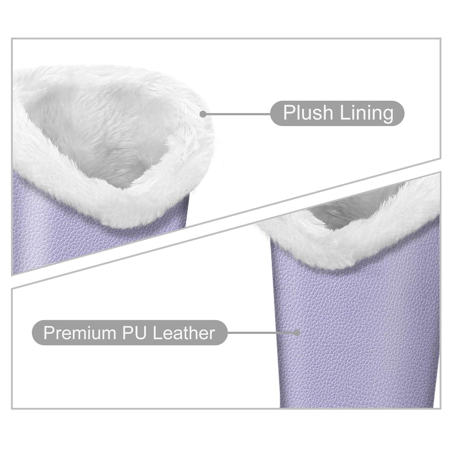 Fintie Plush Lined Eyeglasses Holder - PU Leather Protective Eyeglass Holder Stand Case，Lilac Purple