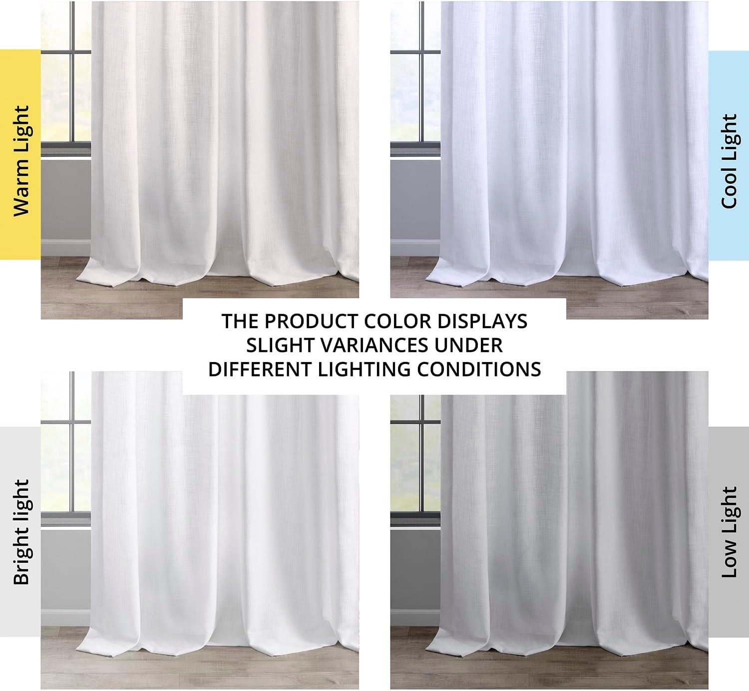 Rice White Heavy Faux Linen Curtain (1 Panel), Rice White, 50W X 120L