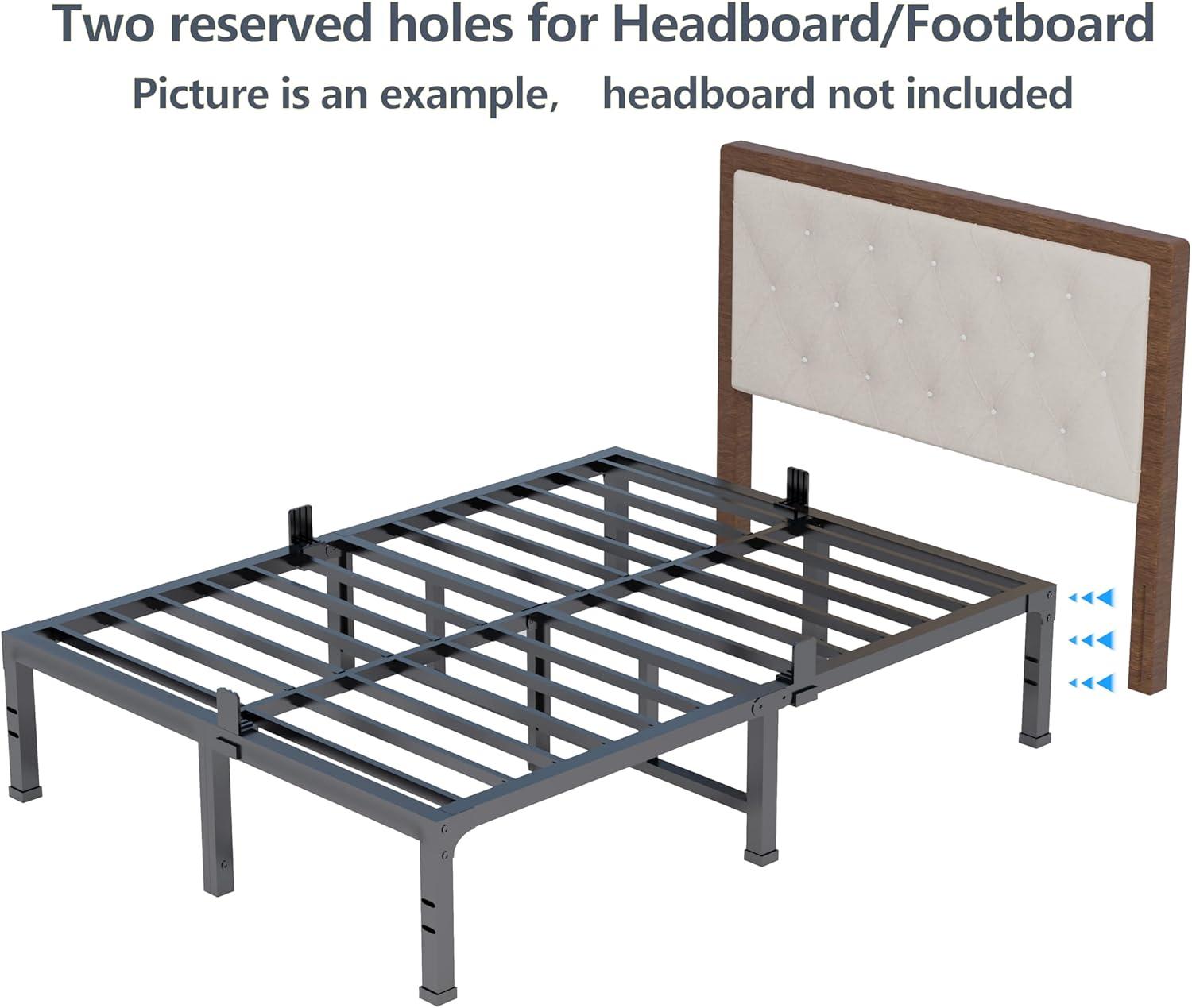 FUIOBYVV King Bed Frame, 14 Inch Heavy Duty Metal Platform Bed Frame King Size Support Up to 3500 lbs, No Box Spring Needed/No Shaking/Steel Slat Support/Noise Free/Easy Assembly