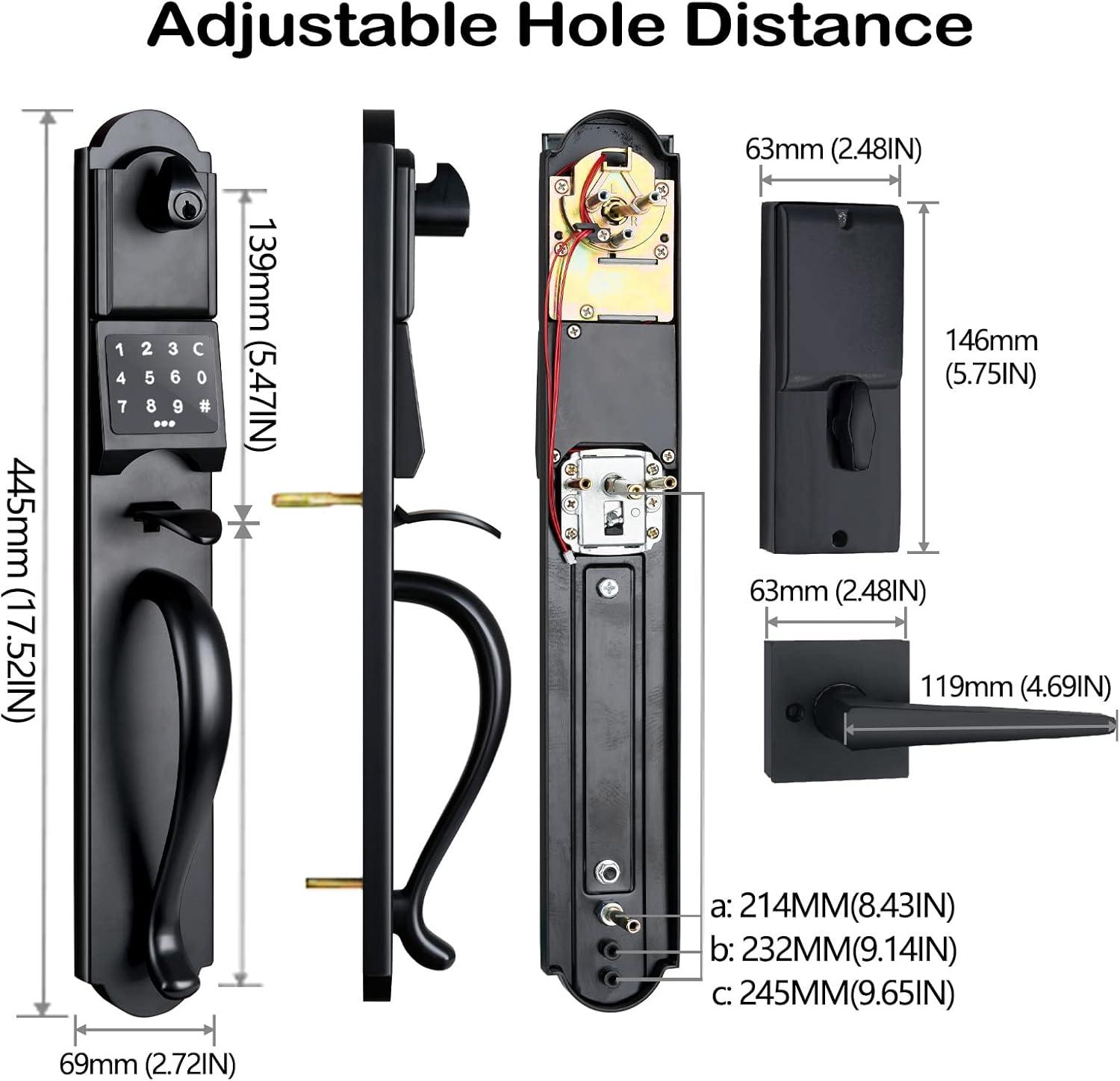 Handleset with Deadbolt and Door and Rosette