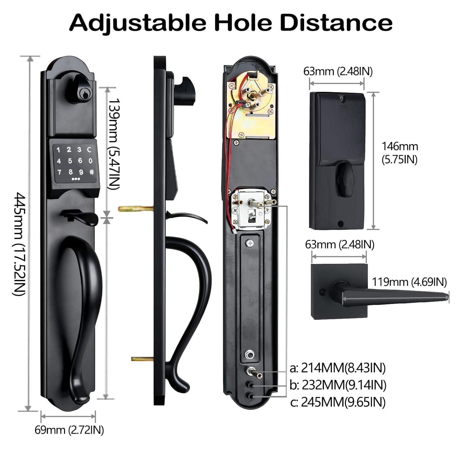 Handleset with Deadbolt and Door and Rosette