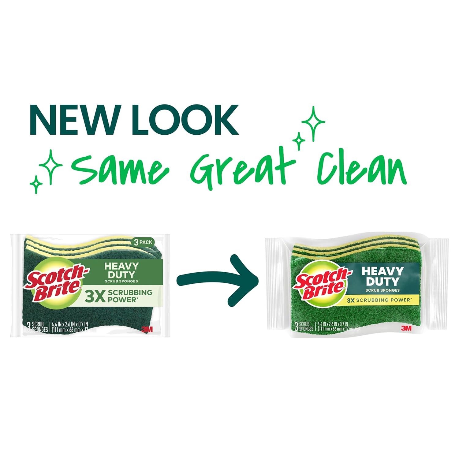 Scotch-Brite, MMMHD3CT, Esponjas para Fregar de Alta Resistencia, 24 / Caja, Amarillo, Verde