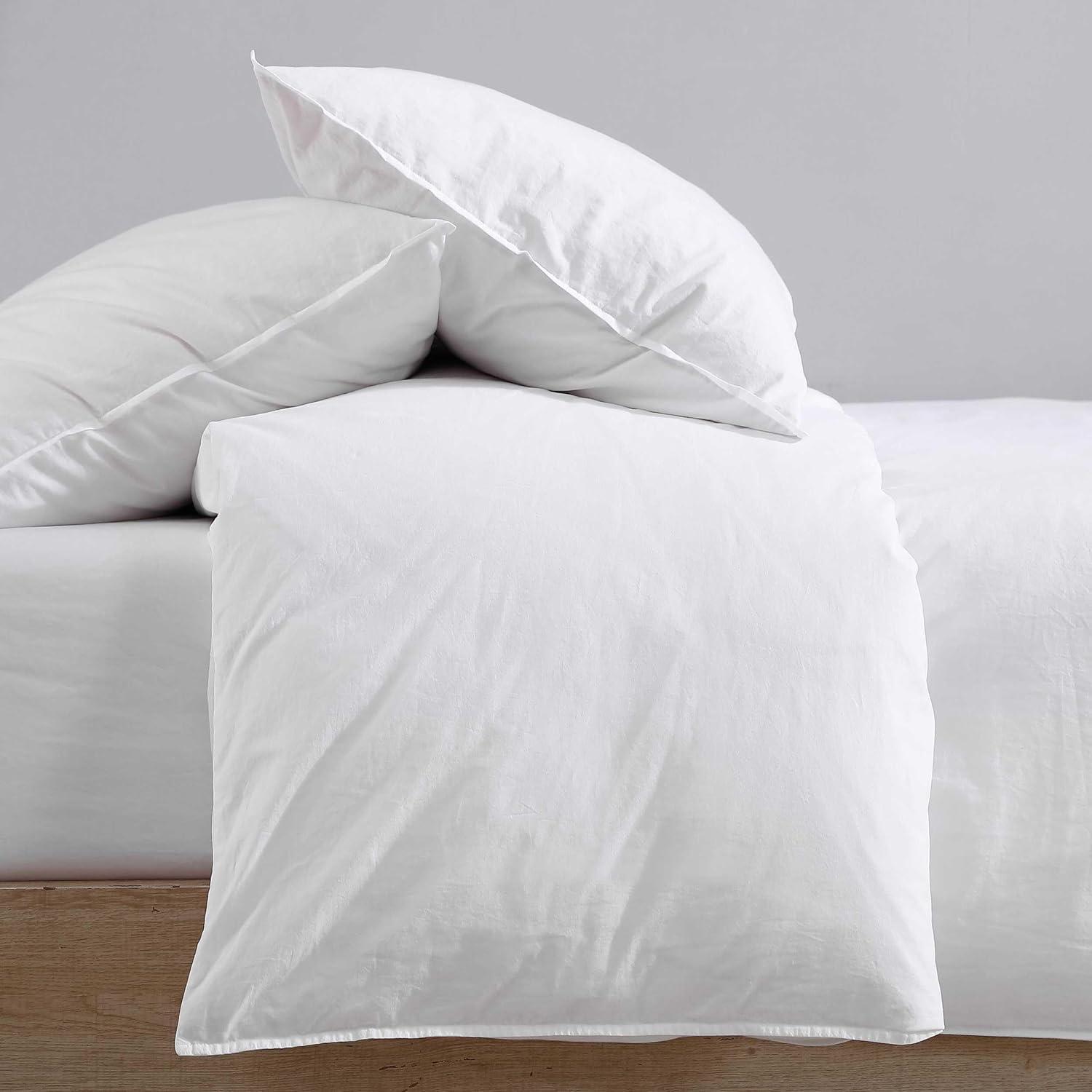 Queen White Cotton Percale Duvet Cover Set