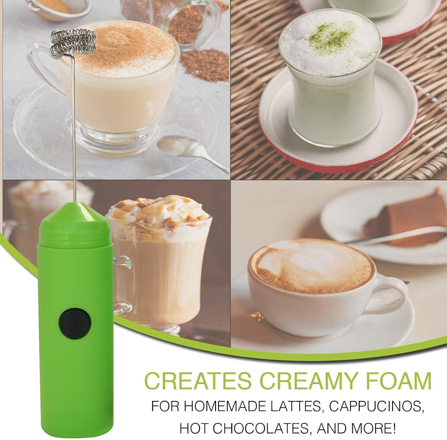 MatchaDNA Milk Frother Hello Double Whisk Head, Handheld Battery Operated Electric