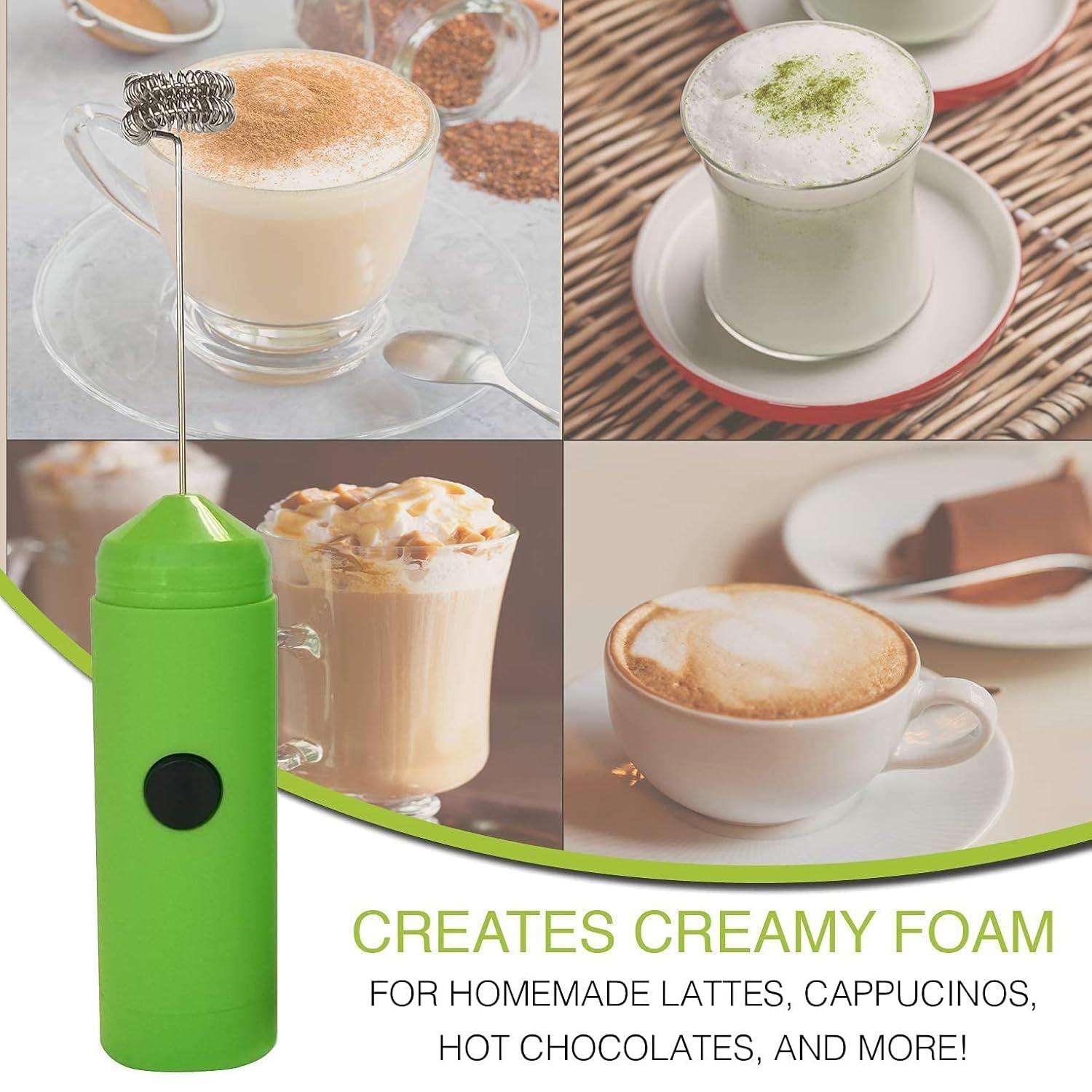 MatchaDNA Milk Frother Hello Double Whisk Head, Handheld Battery Operated Electric