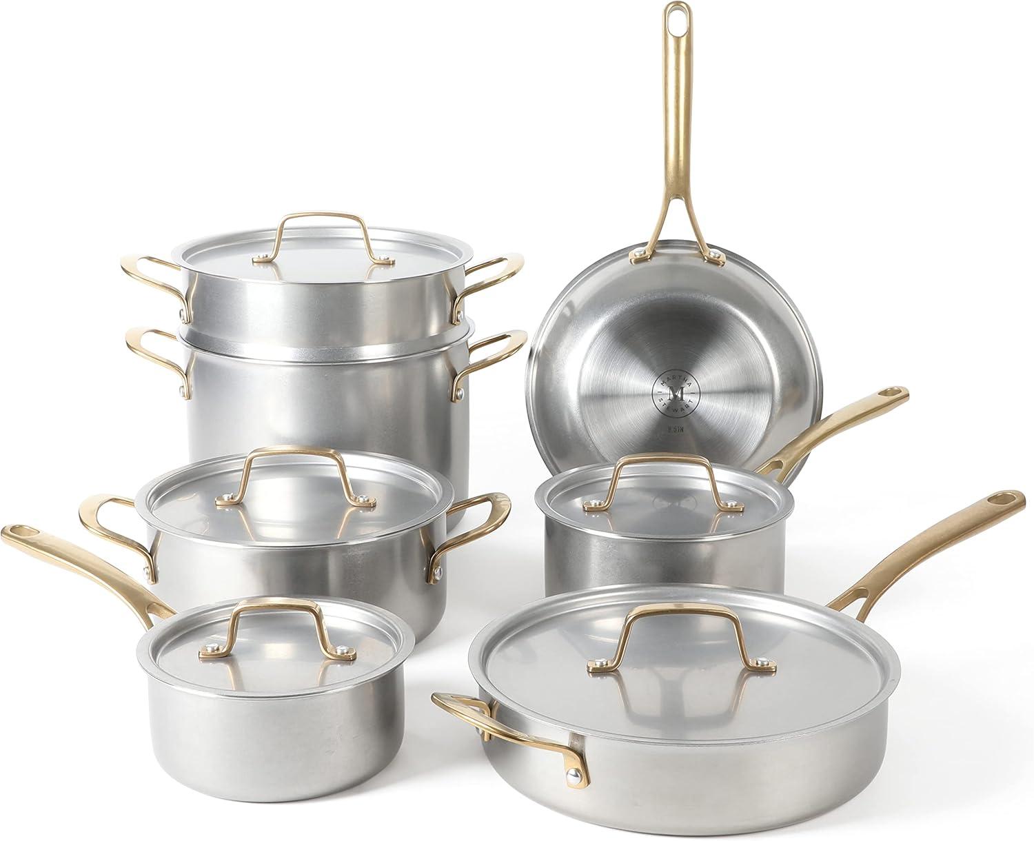 Martha Stewart 12 Pieces Stainless Steel (18/8) Cookware Set & Reviews | Wayfair