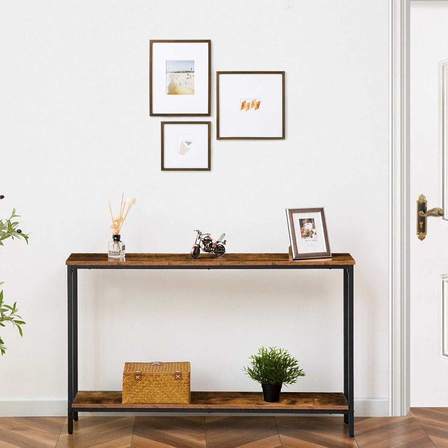 HOOBRO Console Table 47.2" Narrow Skinny Table Industrial Entryway Living Room Hallway BF20XG01G1