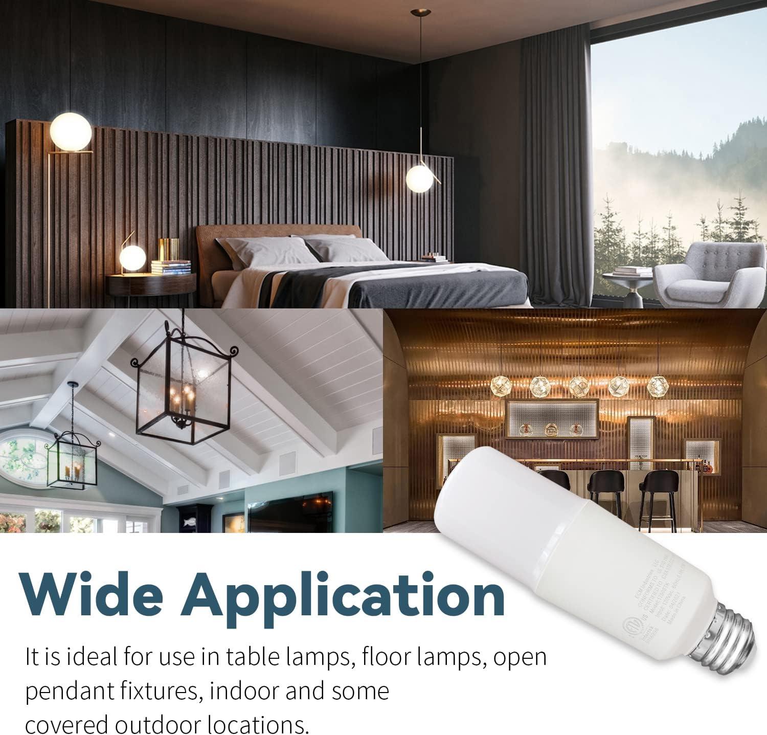 EP 75W Equivalent LED Bulb - 12W 1100 Lumens 5000K Daylight White Non-Dimmable E26 Medium Base - Bright Bulbs for Home, Bedroom, Office Lamp, 6 Pack