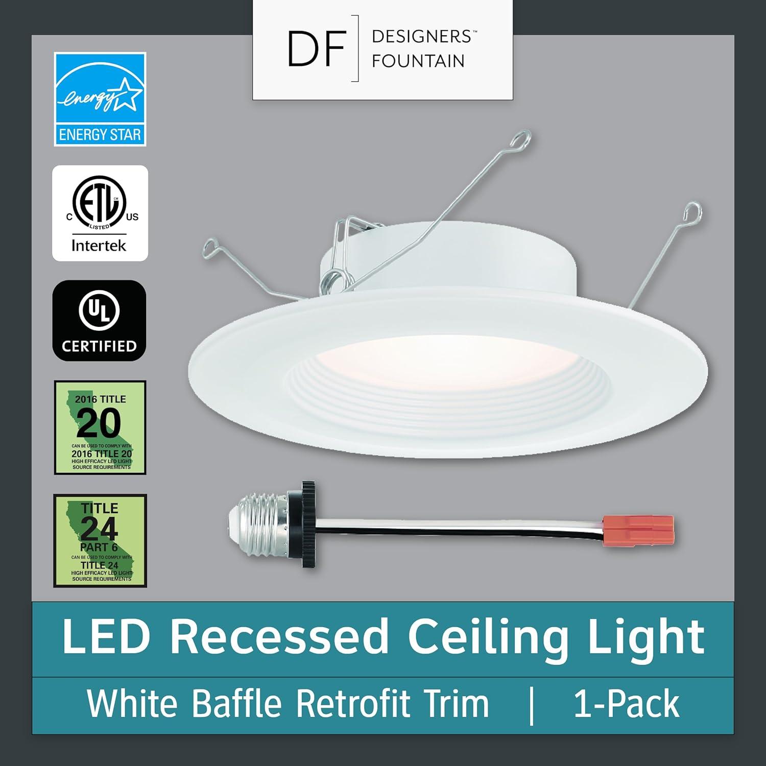 White LED Recessed Ceiling Light with Adjustable Color Temperature