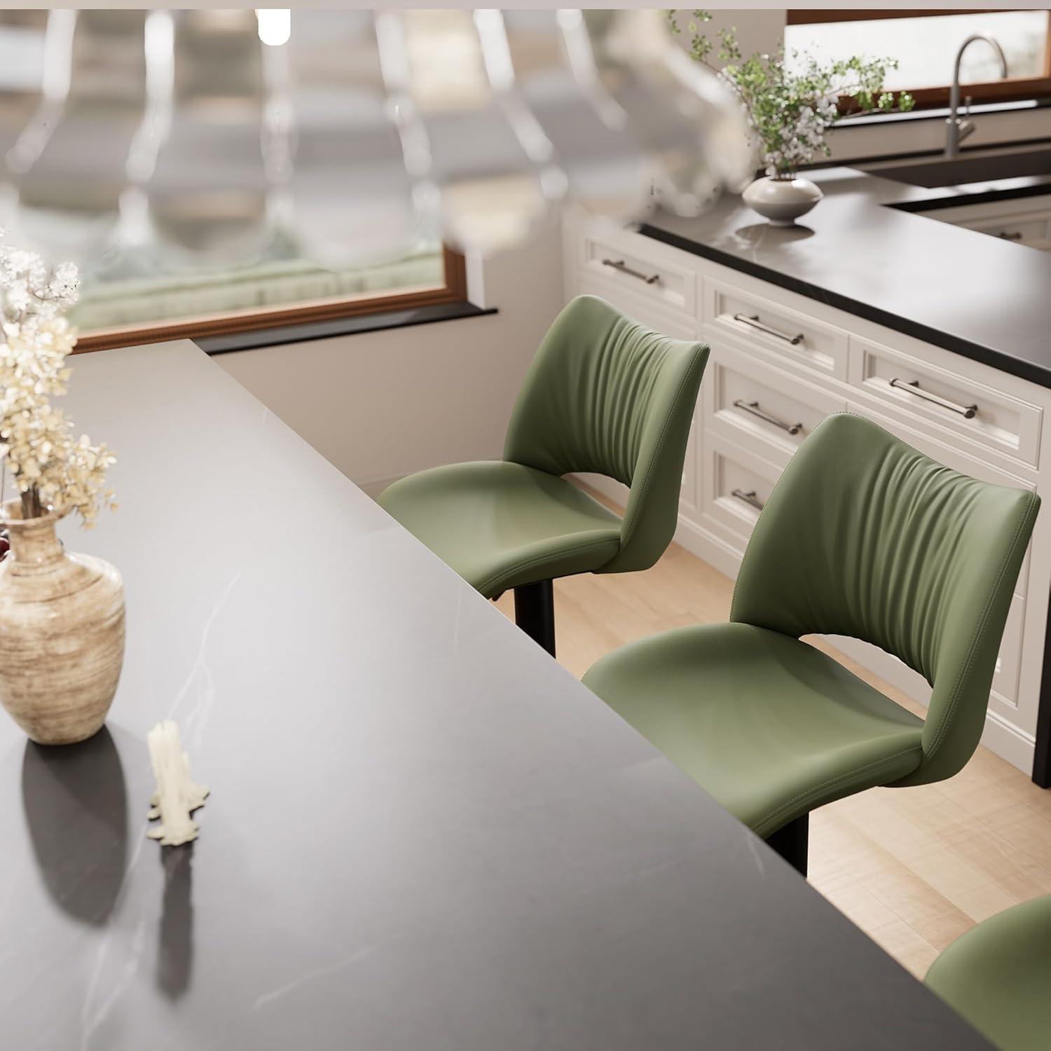 Kidol & Shellder Green Bar Stools Set of 2 Modern Kitchen Island Barstool