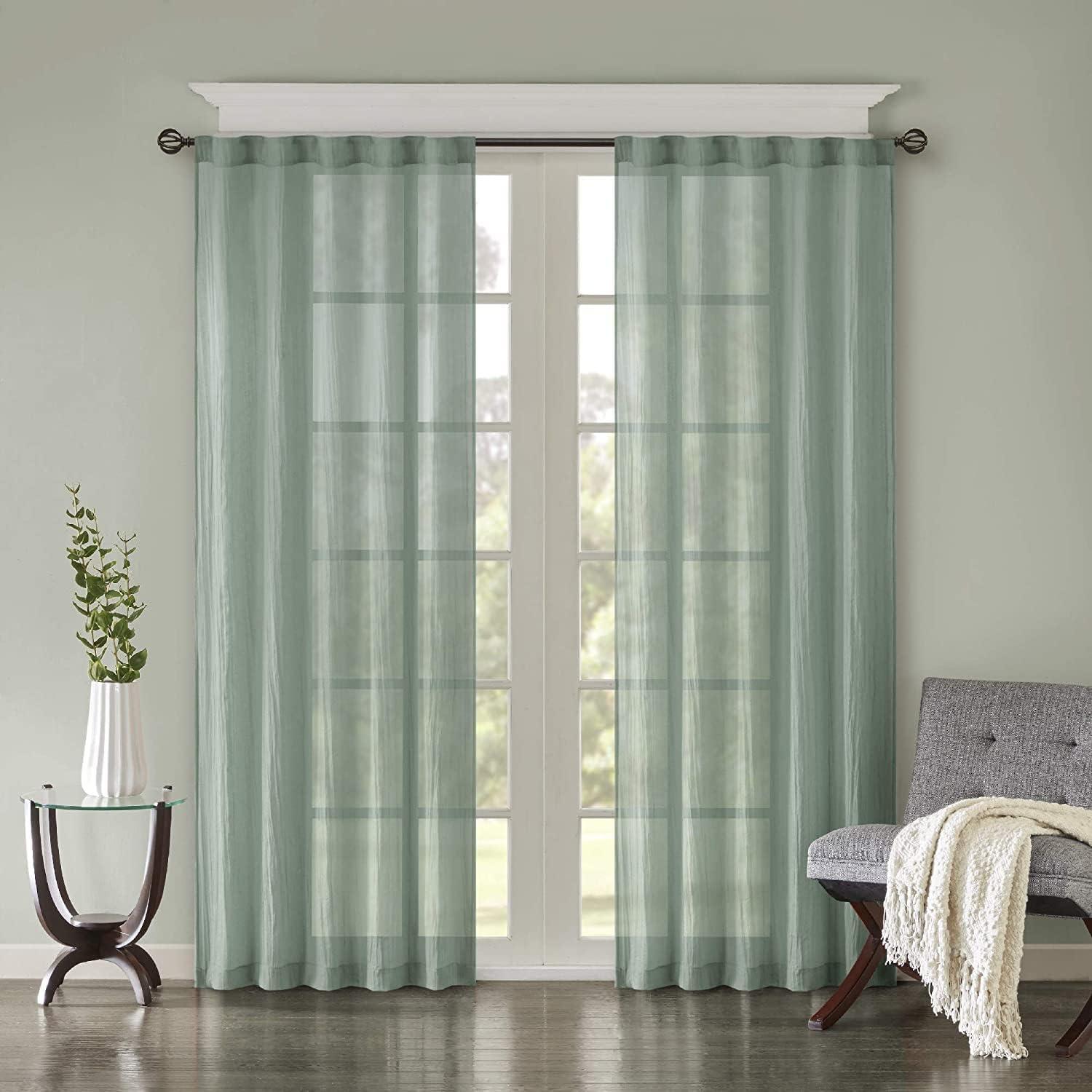 Harper Solid Crushed Curtain Panel Pair