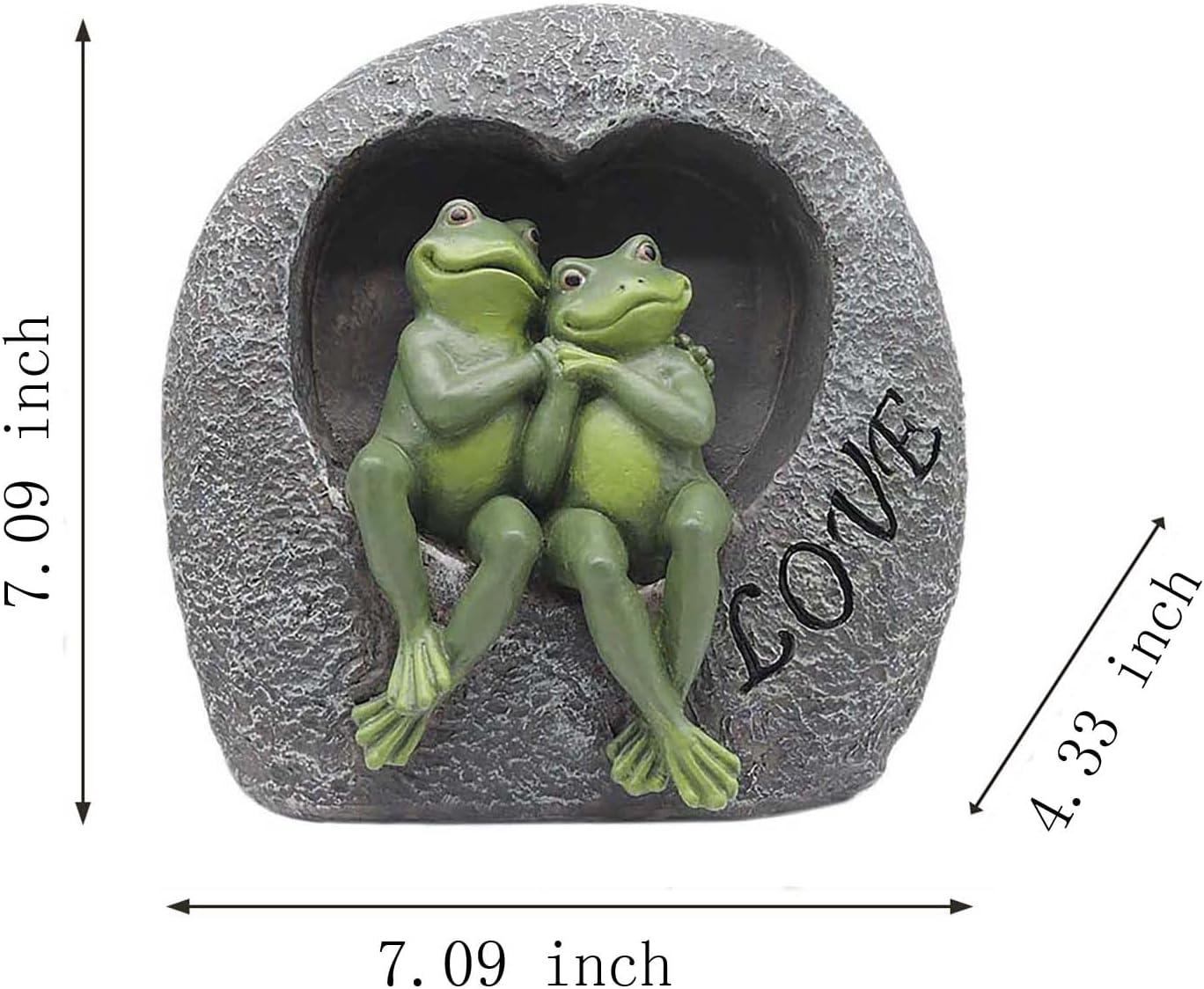 7.09”H Lover Frog Statues for Garden-Resin Frogs Couple Figurines , Frog Outdoor Decor Lawn